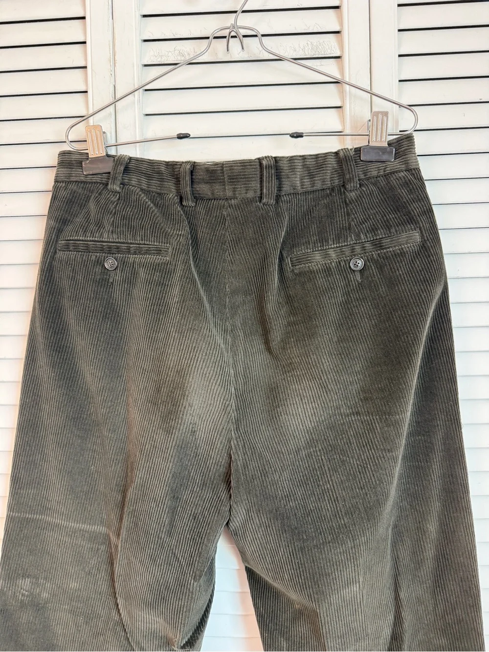 Brooks Brothers Mens Elliot Dark Green Corduroy Pants Size 34 Office Academia